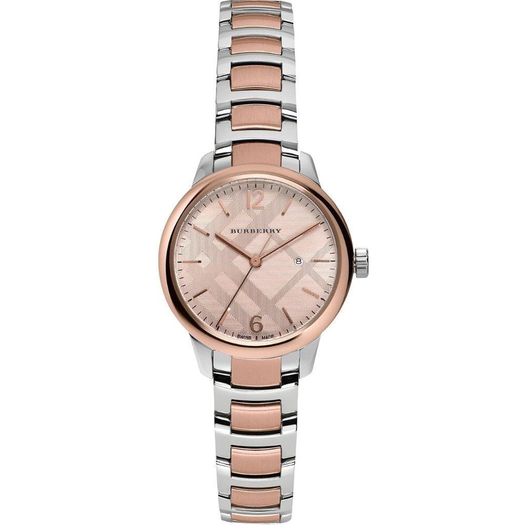 New Burberry Classic Round Two-Tone Stainless Steel Women’s Watch BU10117 $745