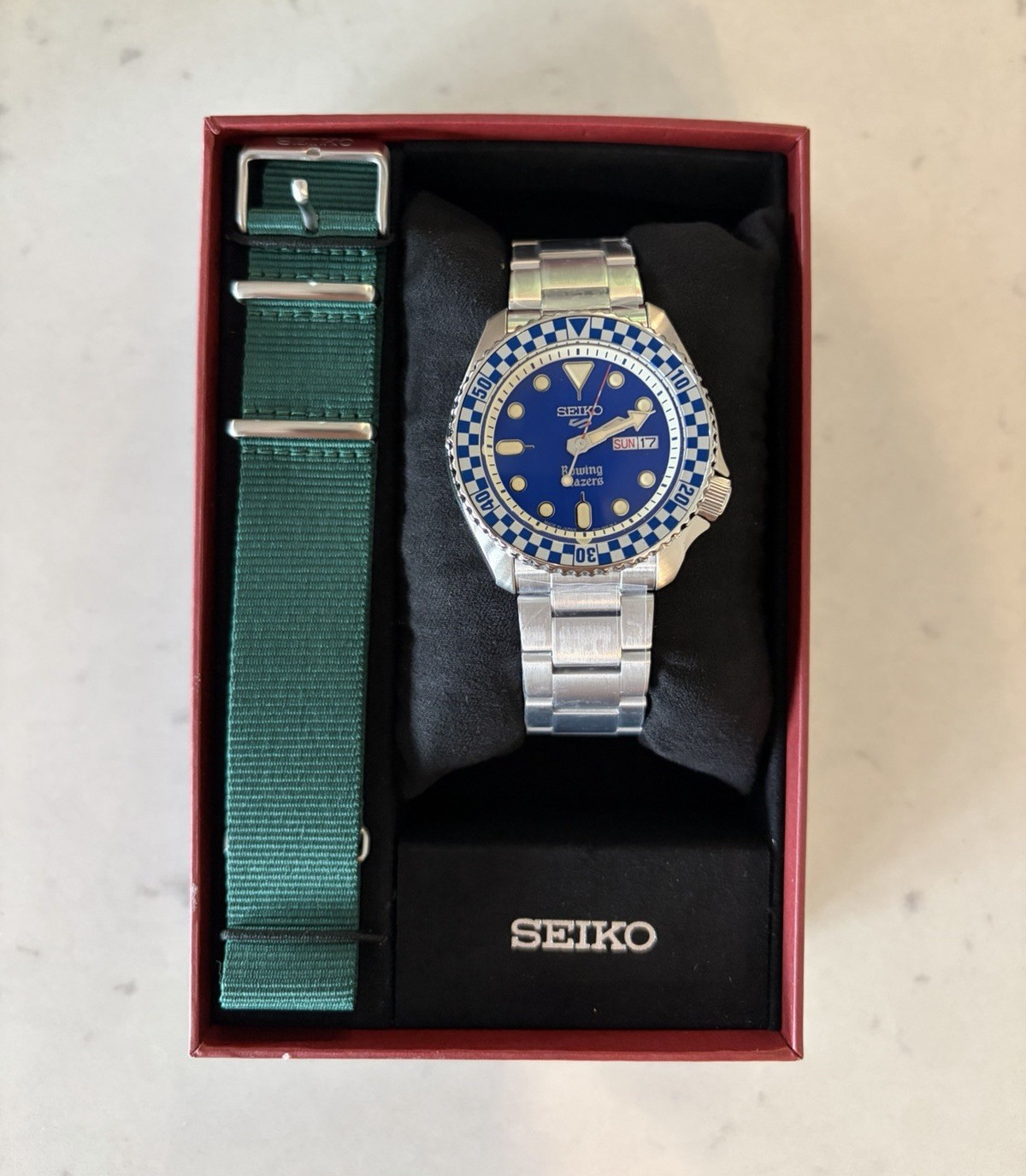Rowing Blazer x Seiko 5 Sports Blue Dial Auto Day/Date