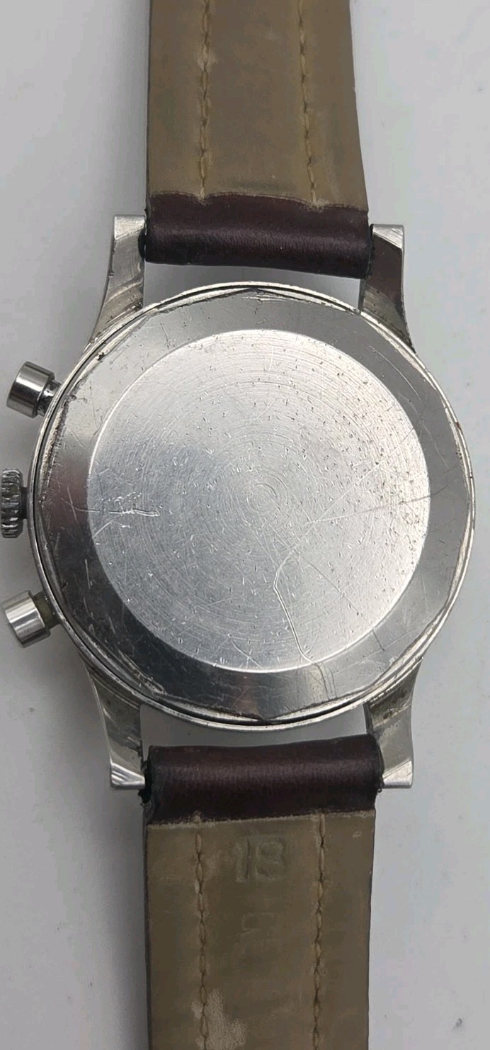 Vtg 1950s Wittnauer 36mm SS Case Two Register Chronograph Original Dial Watch