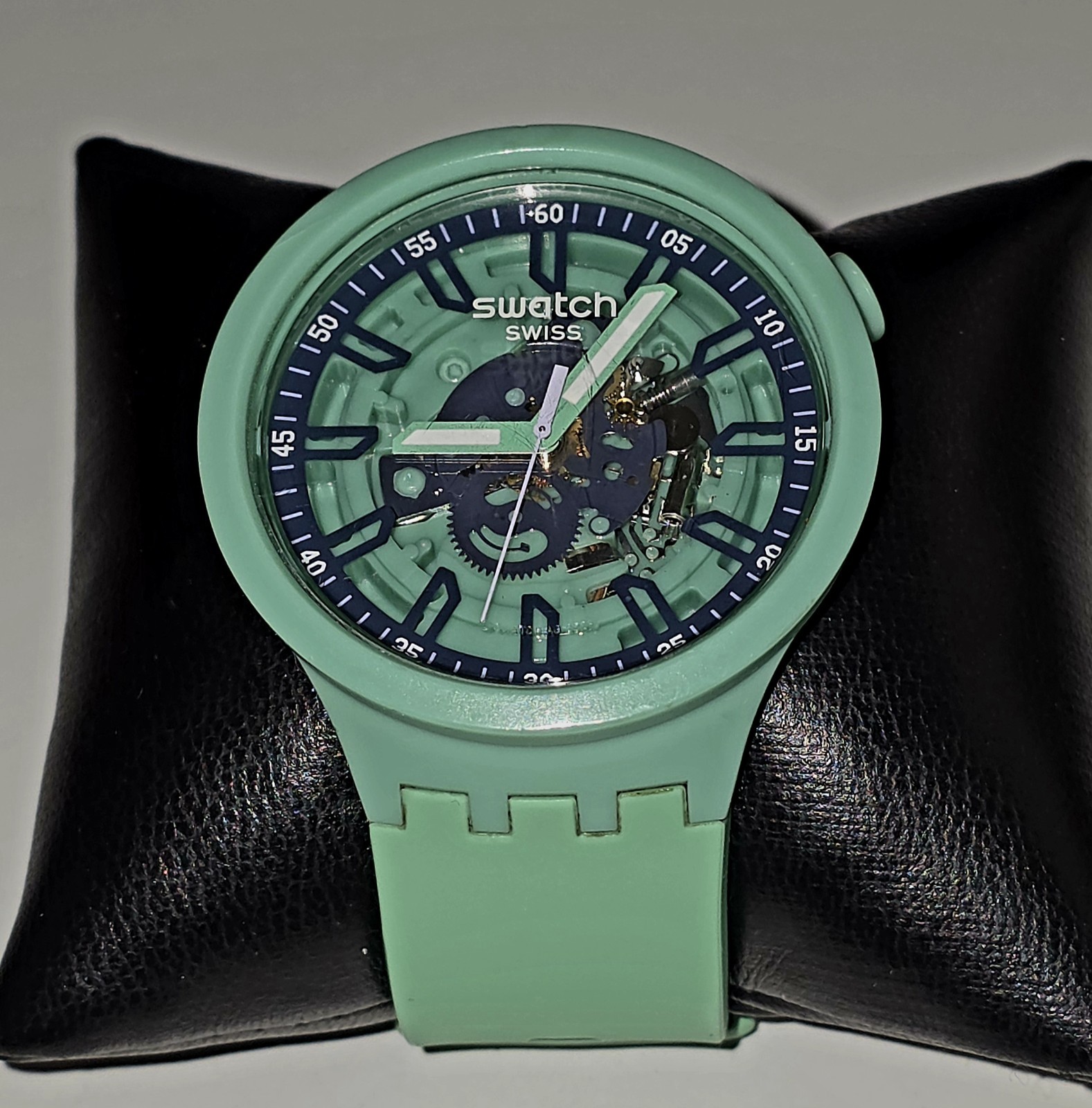 Swatch Swiss Quartz Skeleton Watch – Mint Green – 2012 Model