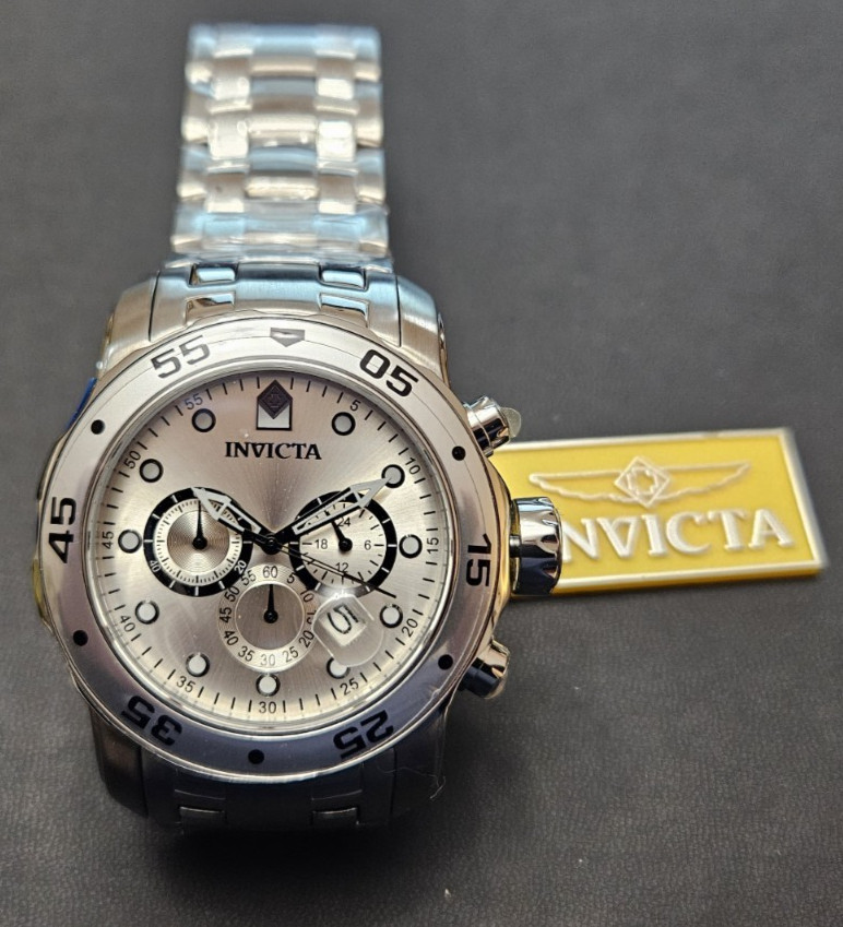 Invicta Pro Diver SCUBA Chronograph Silver Dial Men’s 48mm SS Watch – 0071 NIB