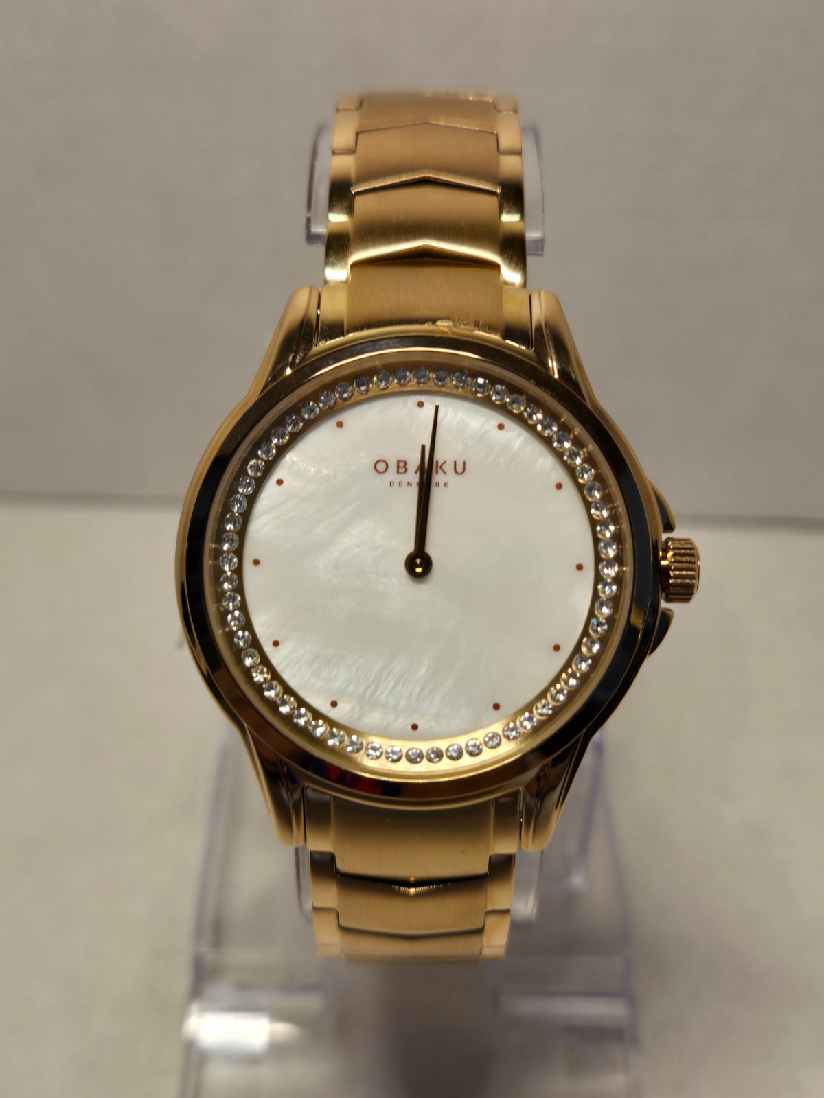 Obaku-Denmark Jasmin-Fuchsia Steel Rose Gold w/ Mother of Pearl Dial 35mm New!