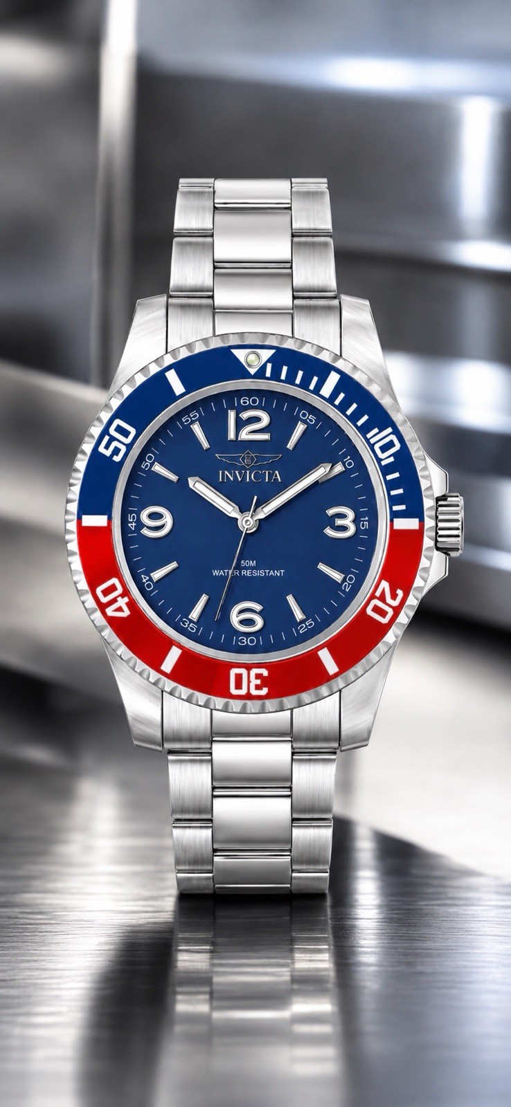 NEW Invicta Specialty Rowan Men’s Quartz Watch 40mm Blue Dial SS Bracelet 50m