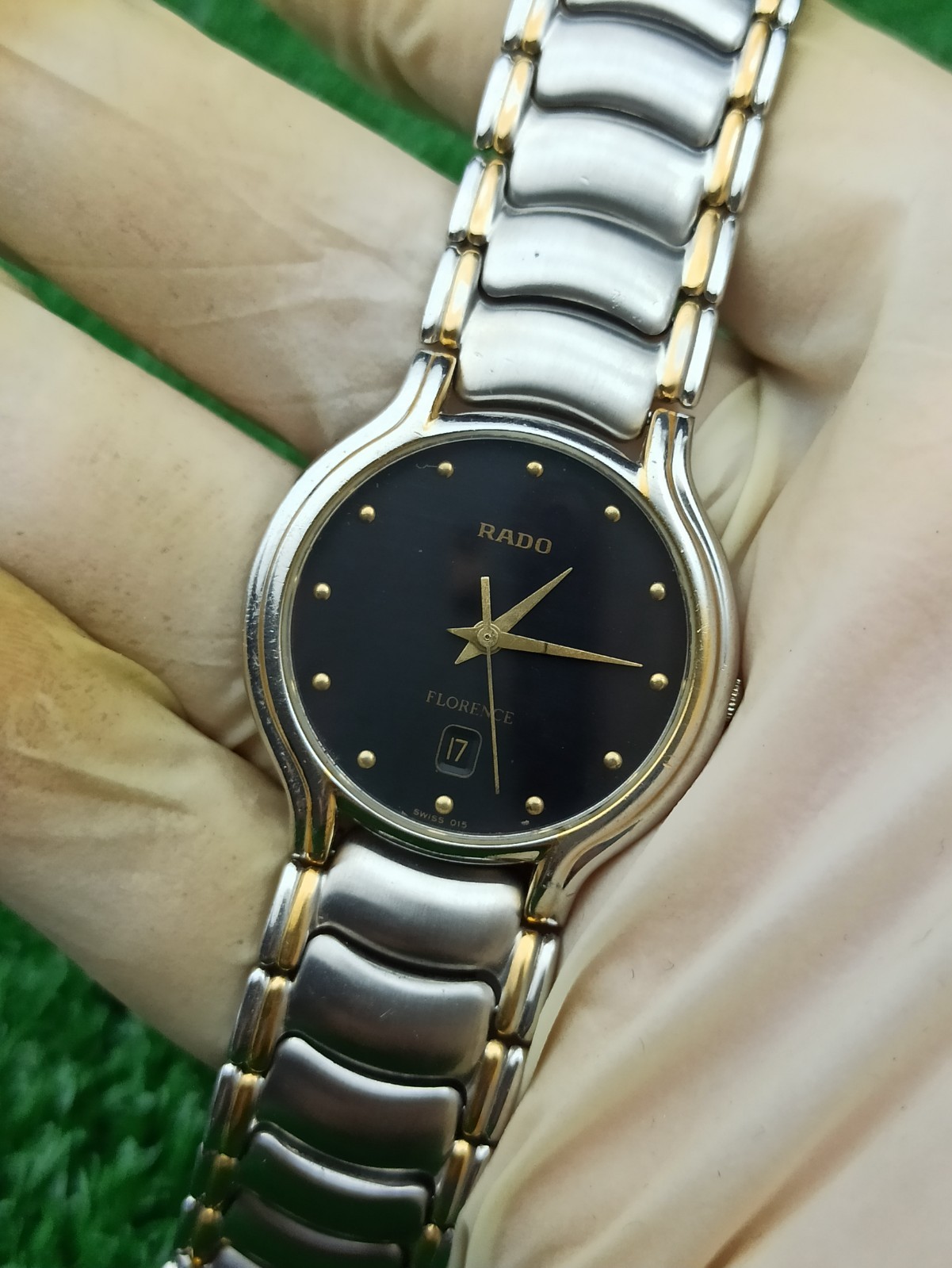 LUXURY RADO FLORENCE CLASSIC WATCH QUARTZ DARK DIAL MEN VINTAGE 80s SWISS MADE