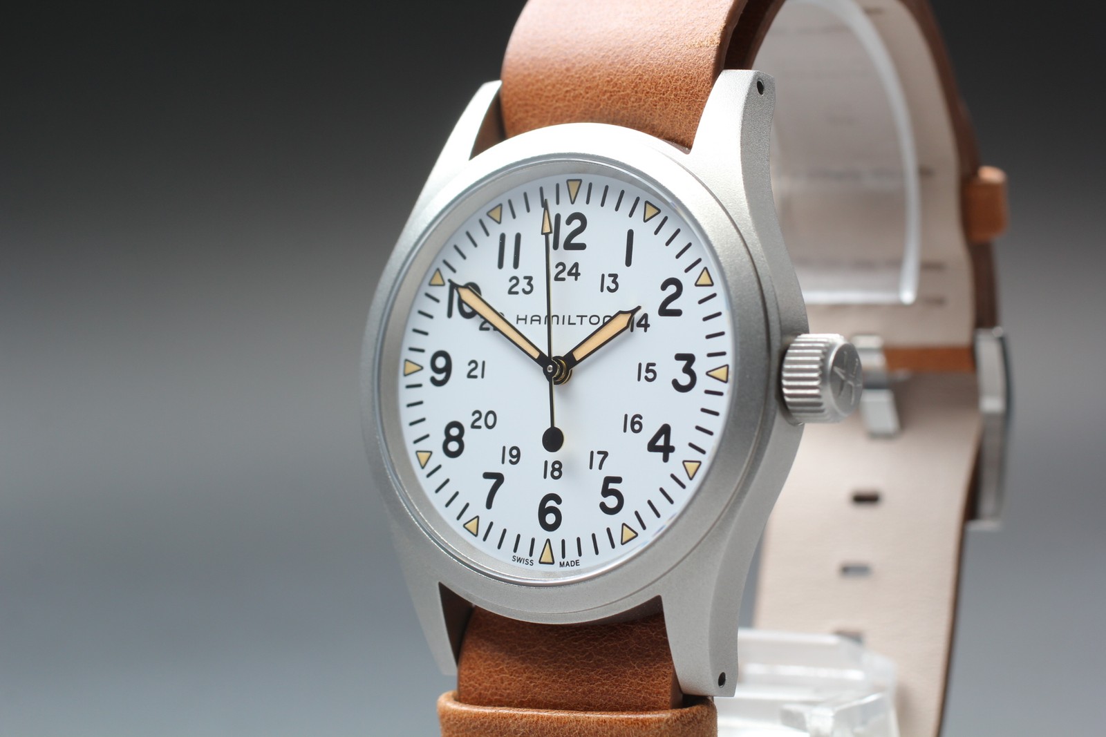 Paper [Top MINT] HAMILTON Khaki Field H694390 Mechanical White Dial Men’s Watch