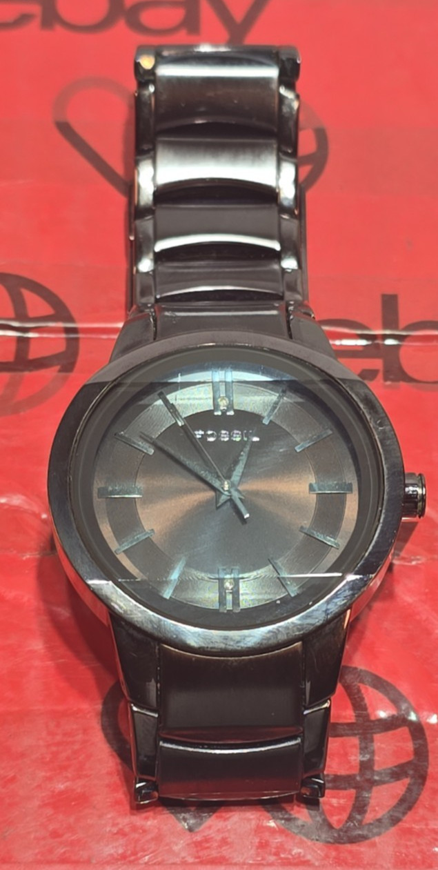 Fossil Arkitekt Watch Mens 40mm Brown Purple Stainless 6.75″ (Needs New Battery)