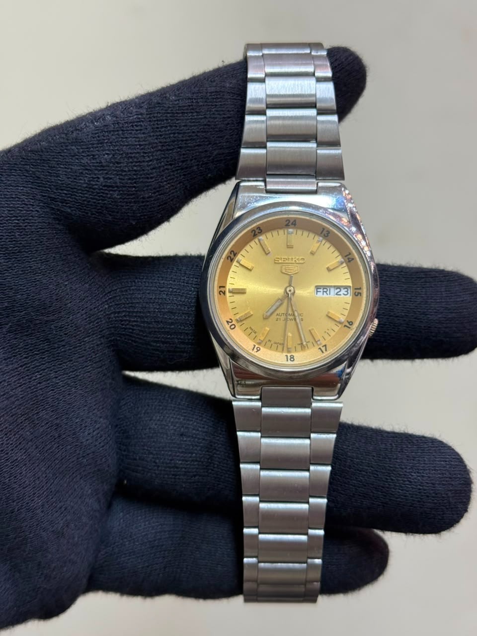 VINTAGE SEIKO 5 7S26-OSH2 RAILWAY MENS AUTOMATIC STAINLESS STEEL WATCH