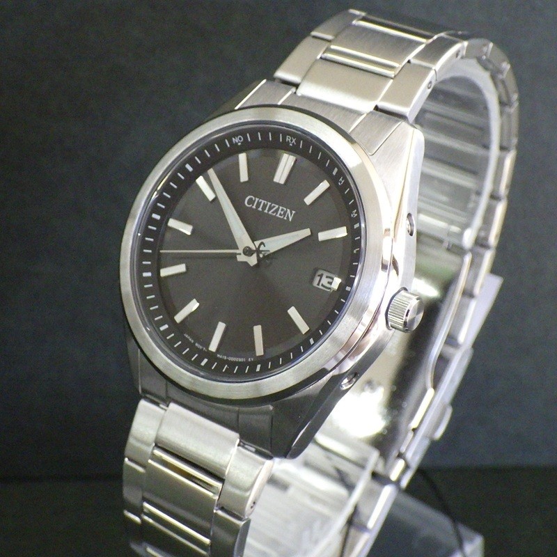 New CITIZEN AS1080 65E Eco Drive Radio Controlled Watch Solar Radio Black Dial S