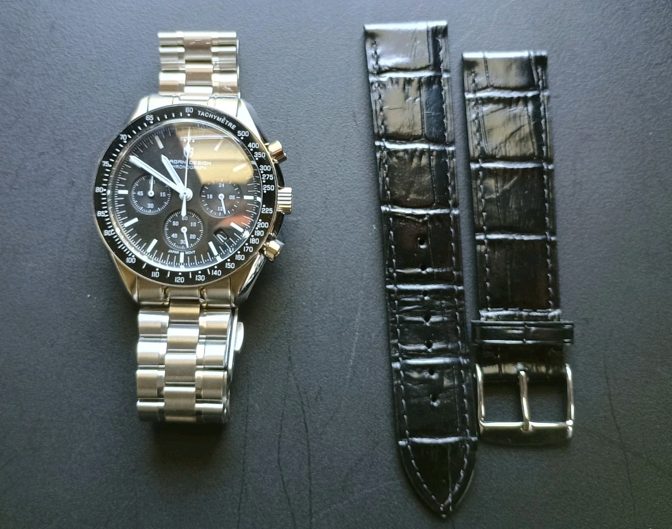 Pagani Design PD-1701 V3 Black Dial 40mm Quartz Chronograph 100m Steel Watch