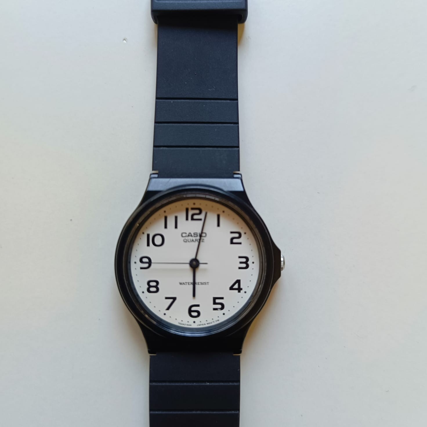Casio Classic Quartz Watch MQ-24 White Dial Black Resin Band Water Resistant New
