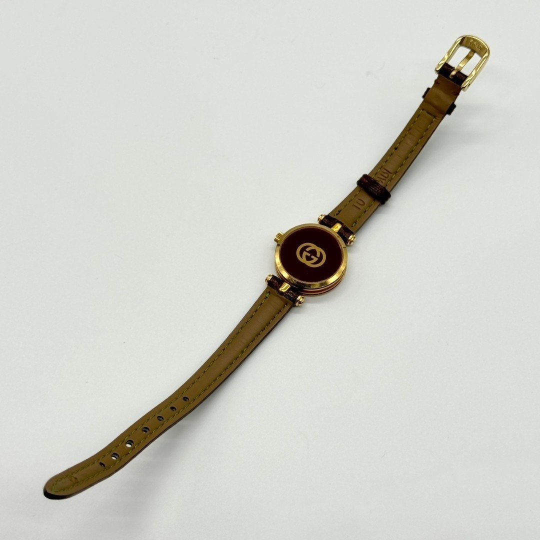 GUCCI Watch Sherry Line Ivory Dial Quartz 2 Hands with Box Working