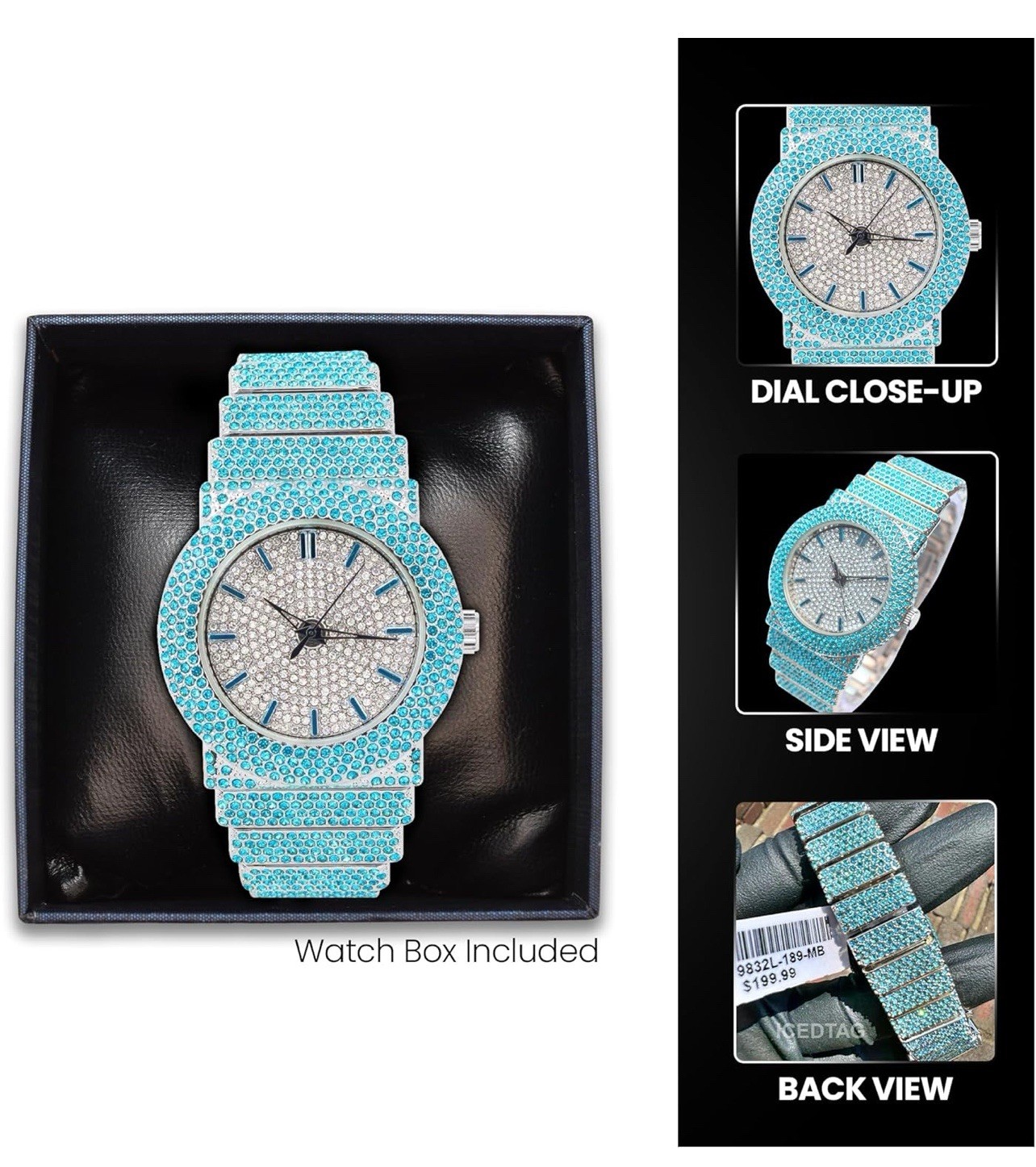 Iced Out Turquoise Watch | Aqua 30M