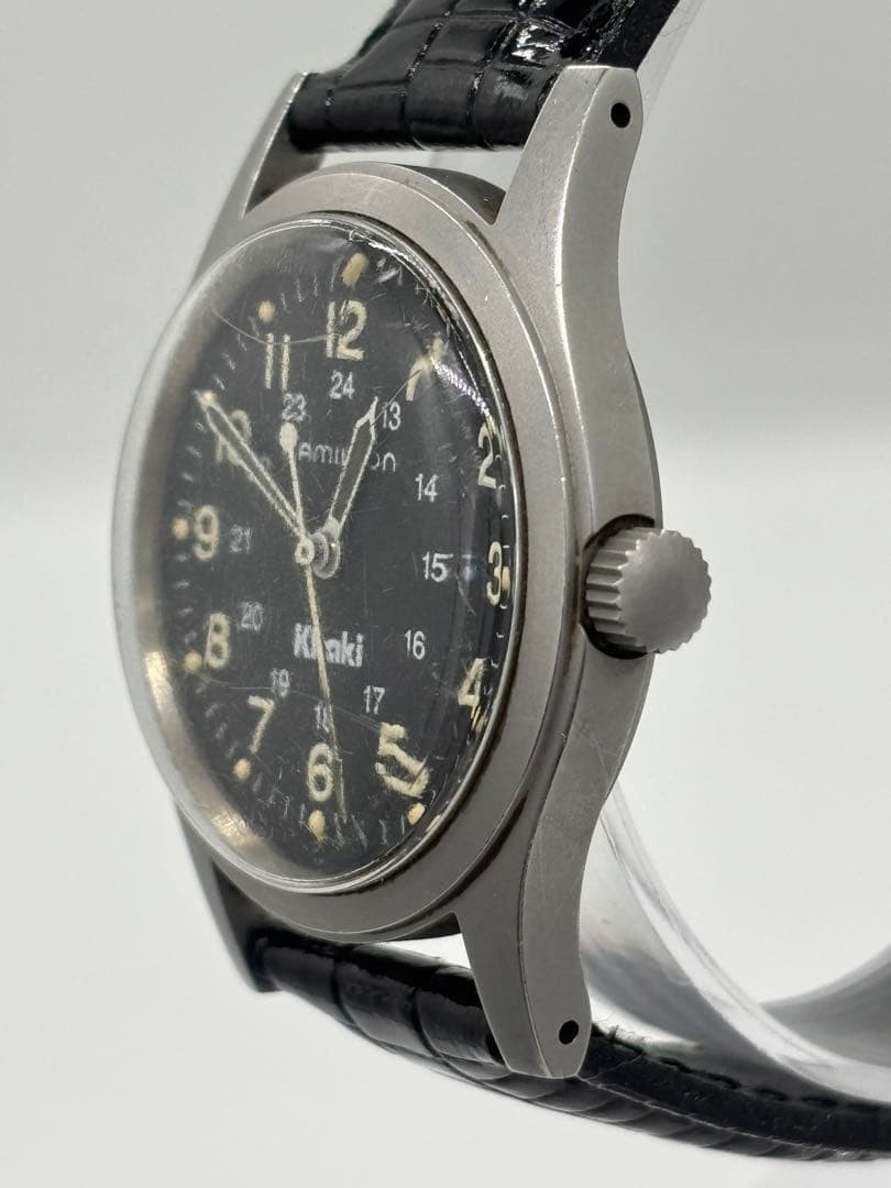 HAMILTON Khaki Field 9415A Hand-wound 32mm Black Dial Watch Tested Working