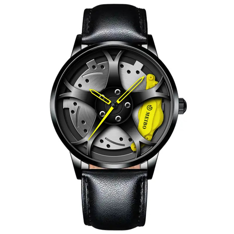 Fashion Sport Watch Car Wheel Rim Stainless Steel Waterproof Wrist Watches Men Z