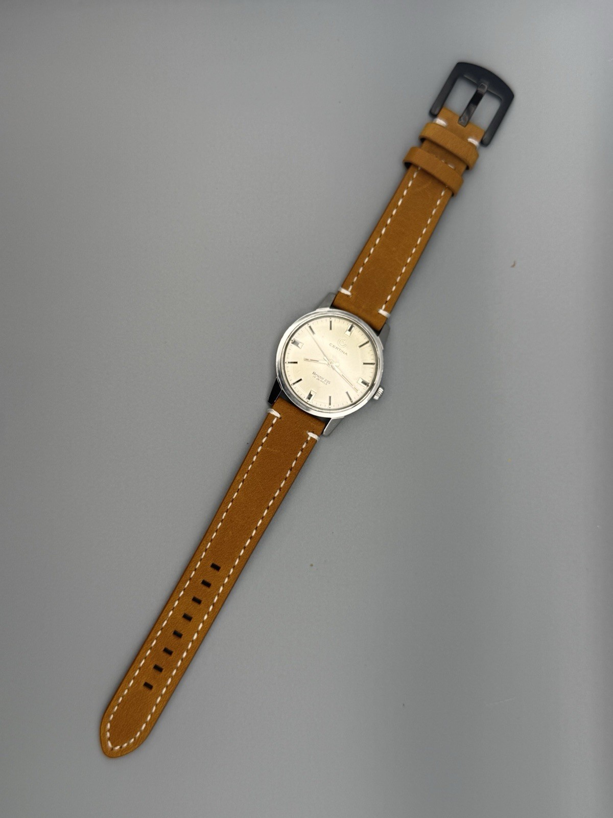 Certina Bristol 235 Manual Wind Swiss 17J Silver Dial Steel 34mm, runs great