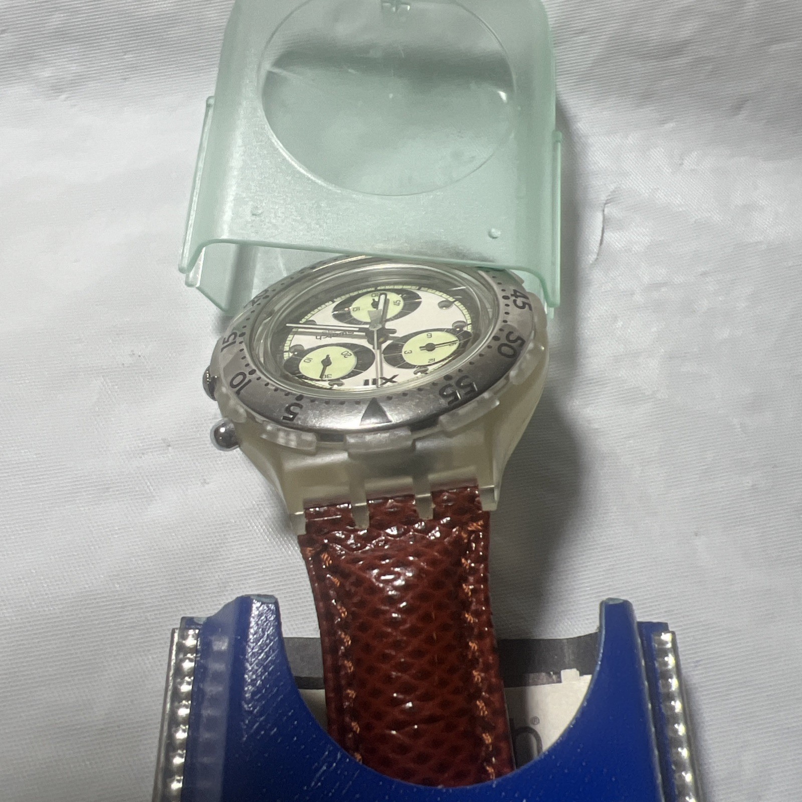 Swatch AquaChrono Watch OVERBOARD SBK105 w/ Case & Papers 1995 NOS Gents