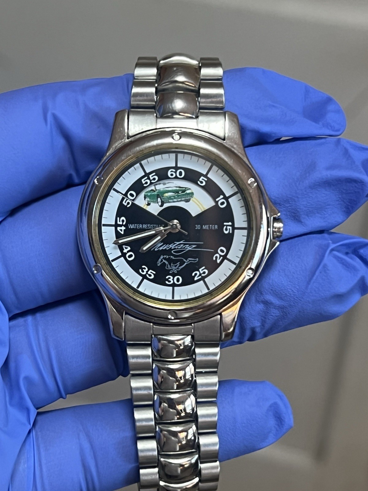 Rare Triple Animated Ford Mustang Watch F117M – 3 Rotating Cars New Battery