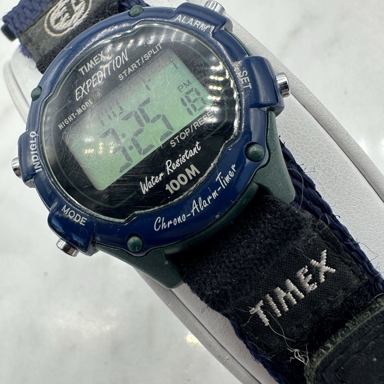 Vintage Timex Expedition Womens Two Tone Blue Green Digital Watch New Battery