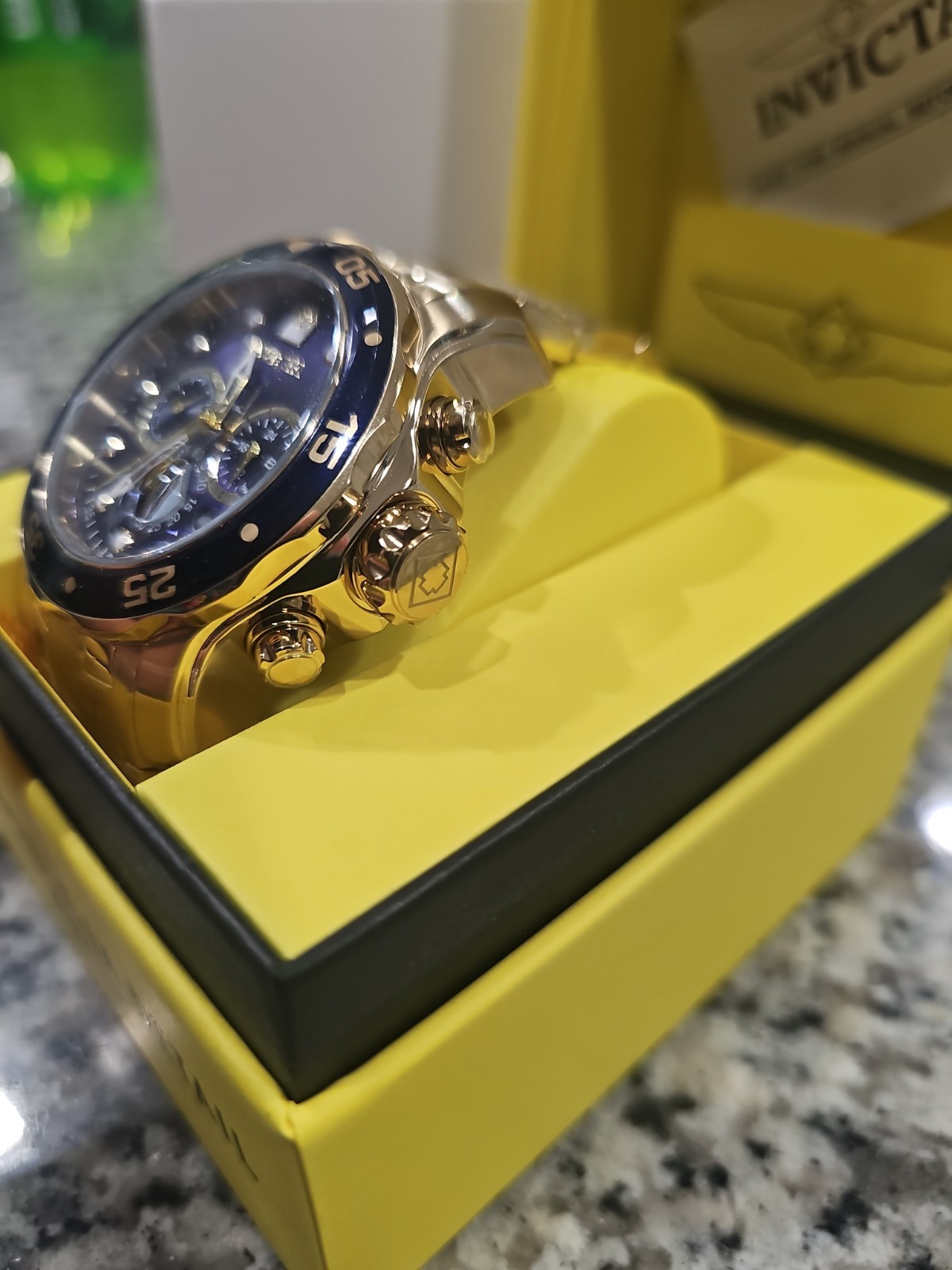Retail $329.00 Invicta Pro Diver SCUBA Men’s Watch – 48mm, Gold (0073)