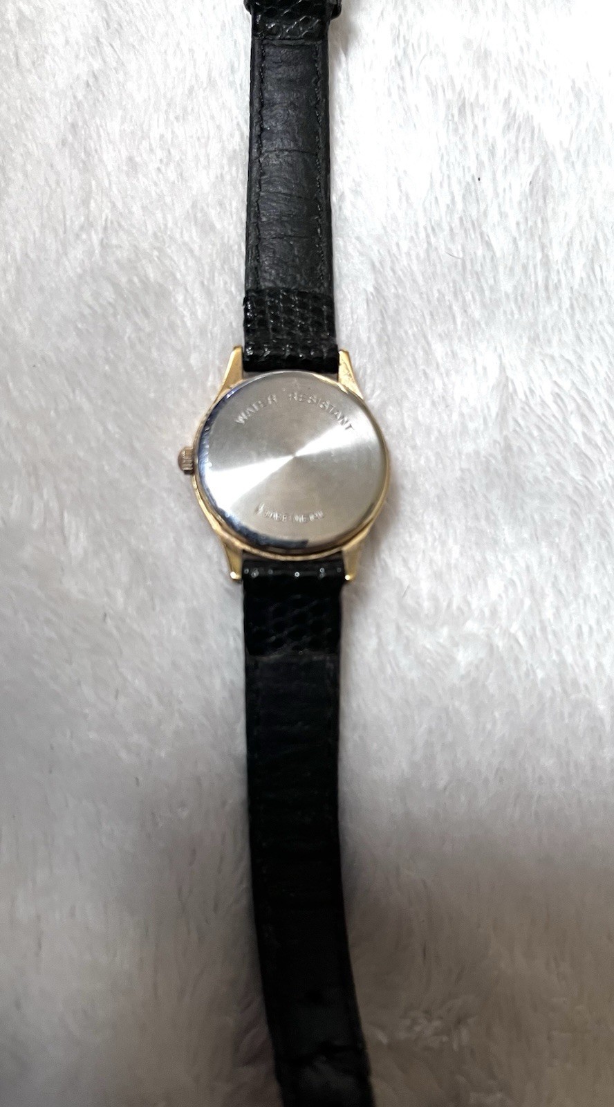Vintage Geneva Women’s Quartz Analog Watch Gold Case, Black Dial & Leather Strap