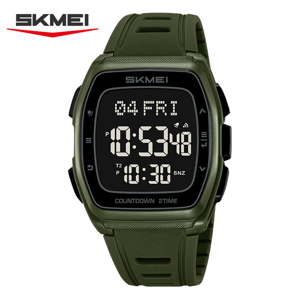 SKMEI Men Rectangle Watch Digital Electronic Wristwatch Students Boy Sport Watch