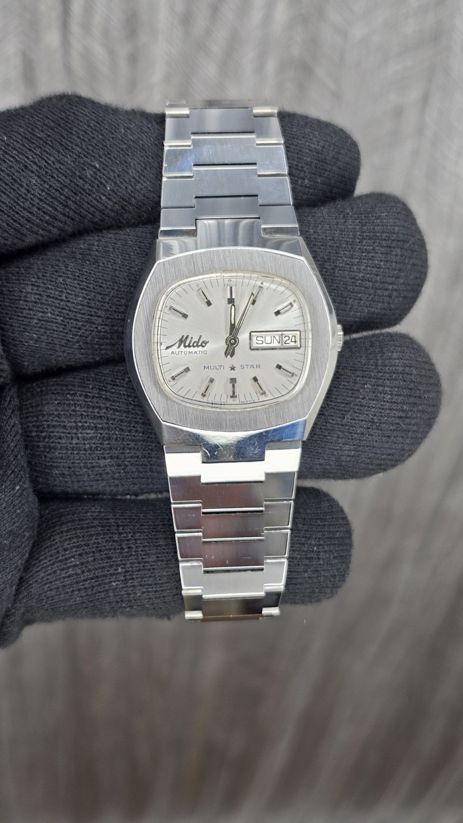 Mido Multistar NOS Automatic 25 Jewels Beauty White Dial Men’s Wristwatch Swiss.