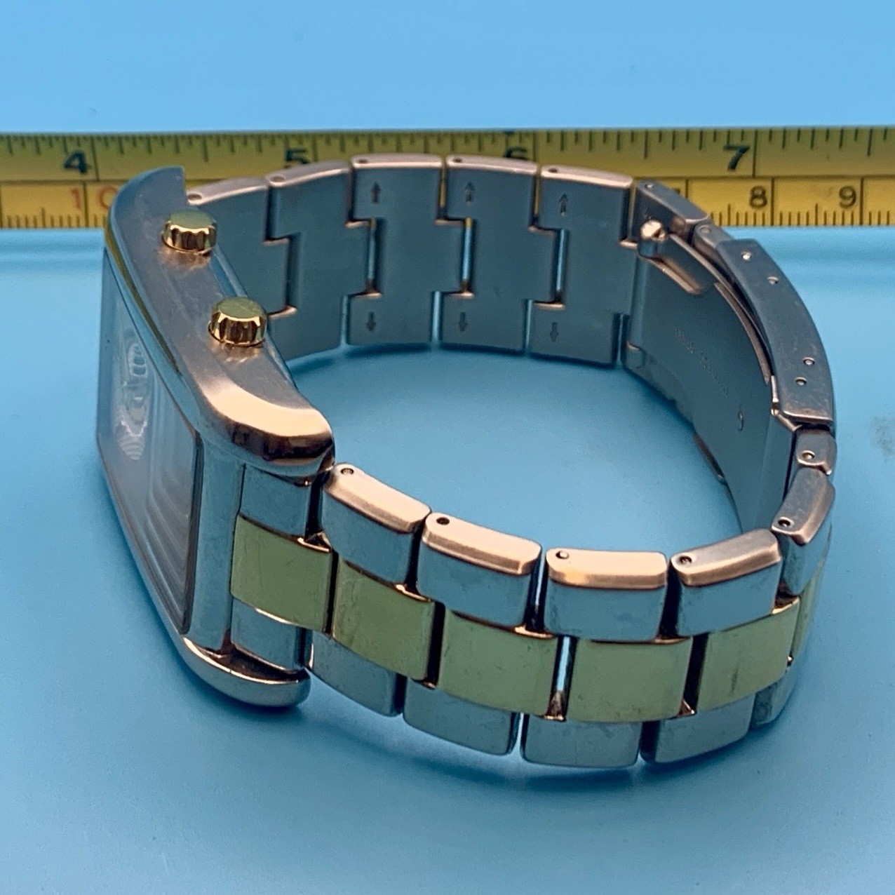 FOSSIL ARKITEKT FS-4228 Men’s Rare Dual Time Tank Watch St Steel Works New Batt