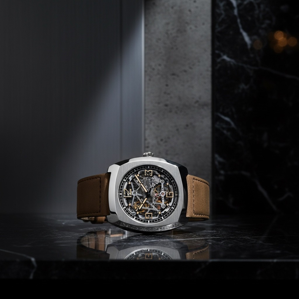 Seagull Automatic Skeleton Watch Tonneau Luminous Mechanical Watch 849.27.6094K