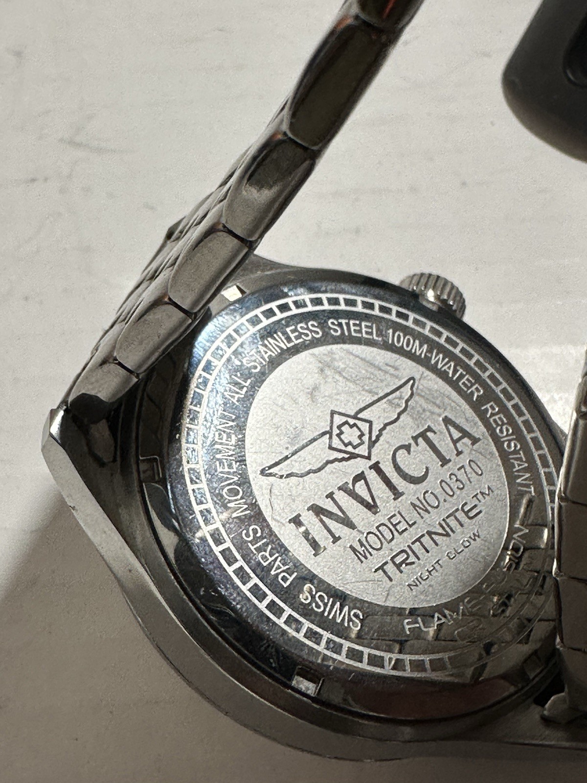 Invicta Men’s 0370 II Collection stainless steel watch with a silver dial