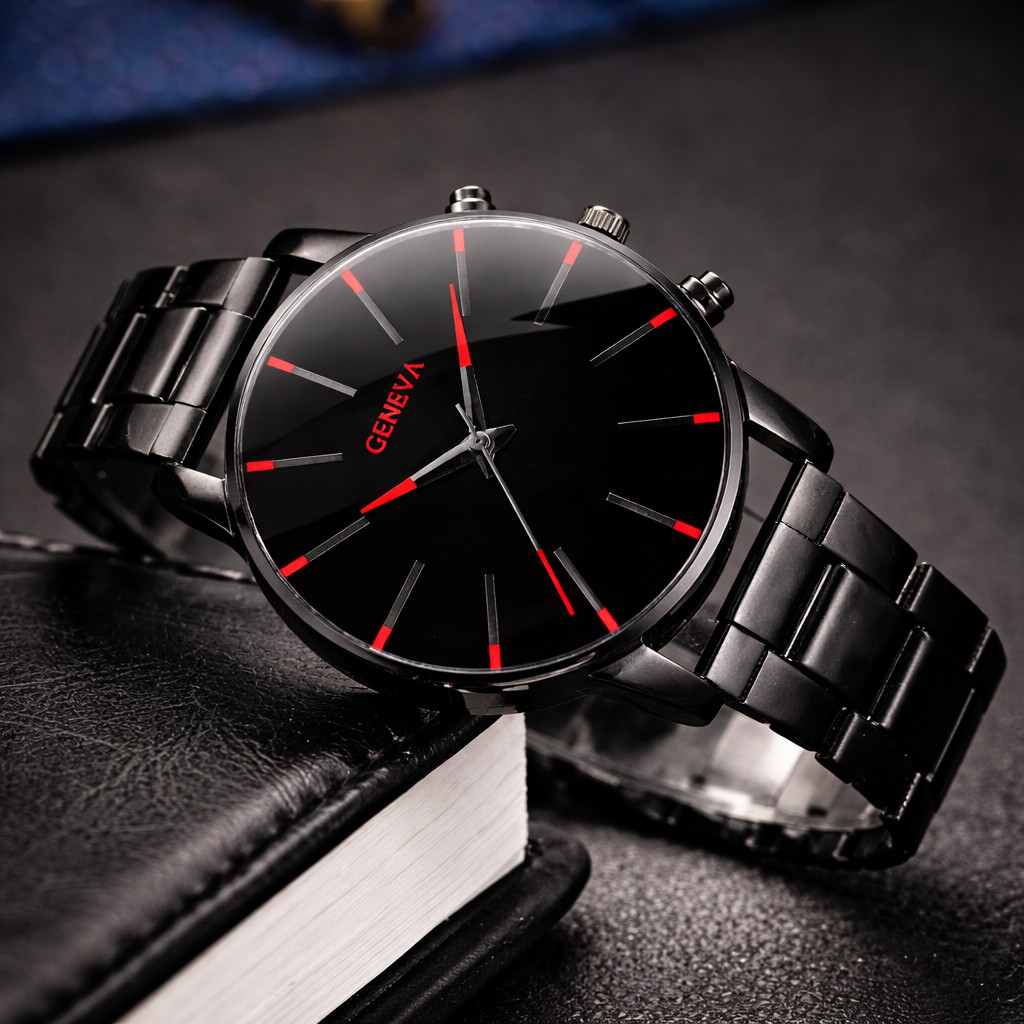 2pcsWaterproof Watch Stainless Steel Quartz Luminous Classic Business Wristwatch