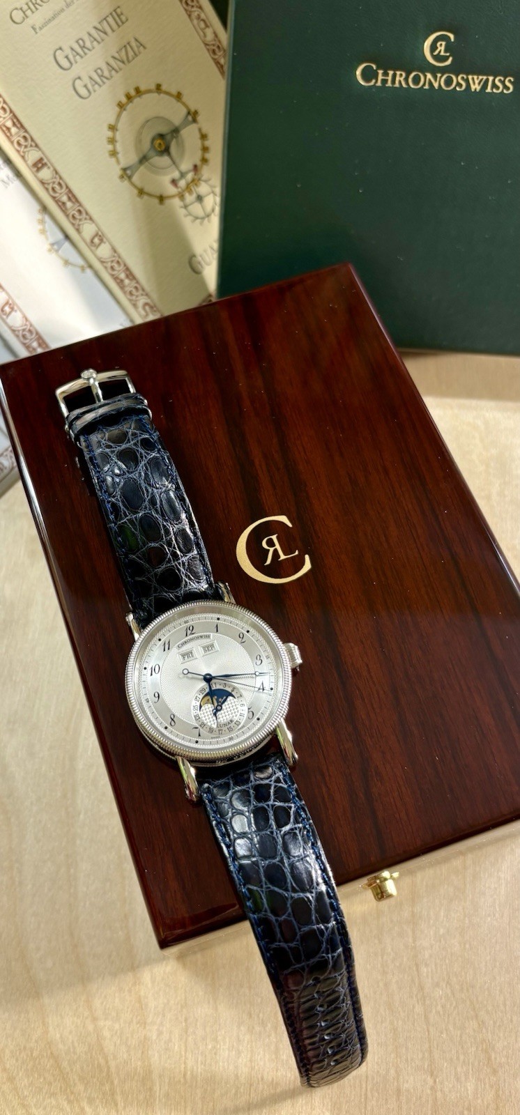 Chronoswiss – Lunar Moon Phase Triple Calendar – CH 9323 – C.931 – Box & Papers