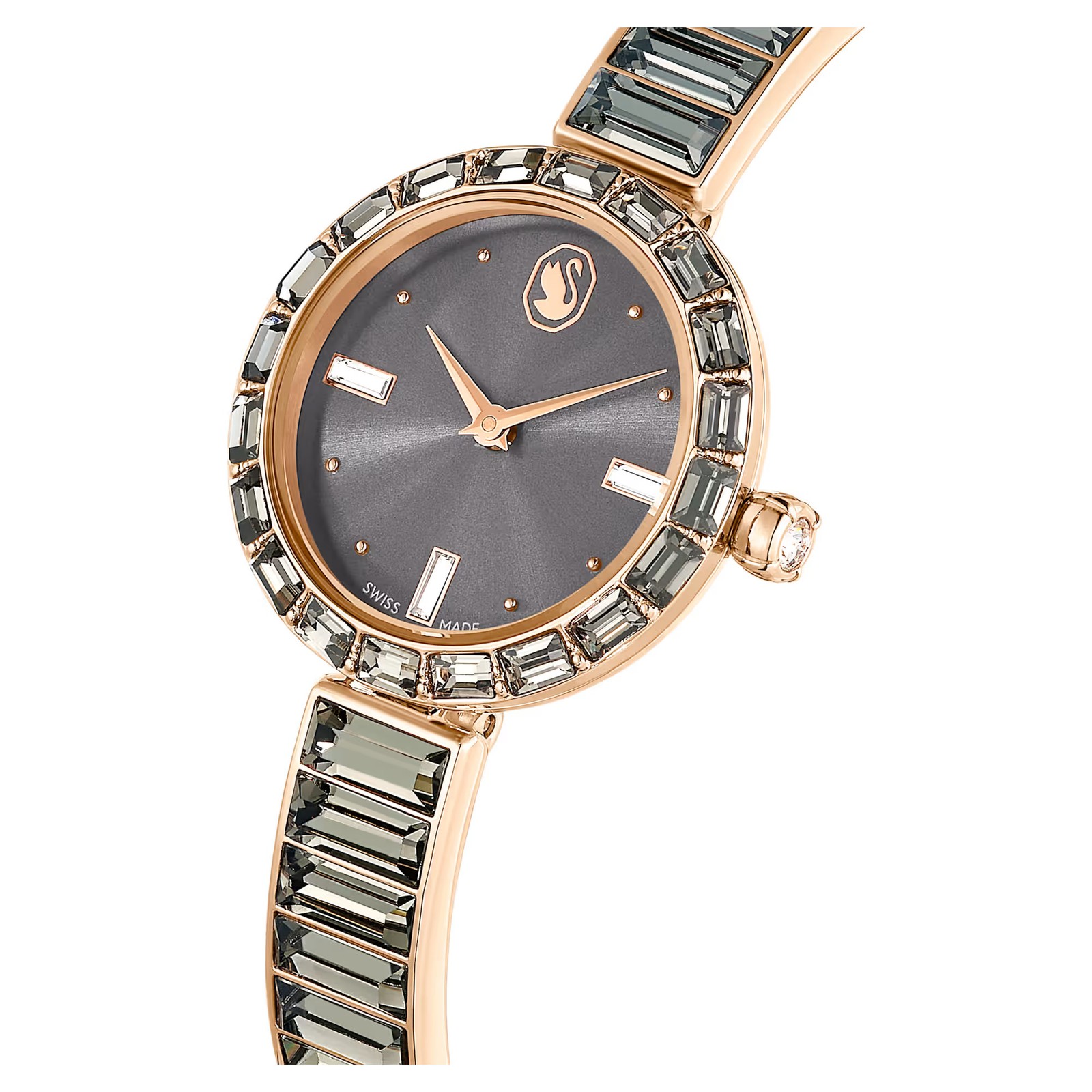 Swarovski Matrix Bangle Watch, Crystal Bracelet, Gray, Rose Gold-Tone 5679887