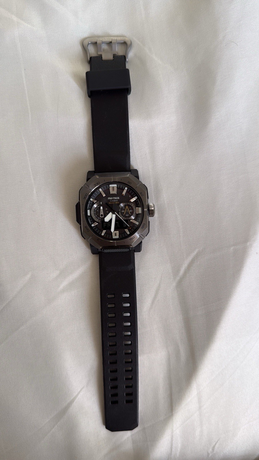 Casio Pro Trek Men’s Quartz Analog Watch Black Dial Date Resin Strap 50mm 100m