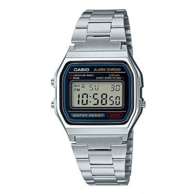 Casio A-158WA-1 metal band Original Classic Chronograph Unisex Watch / Express