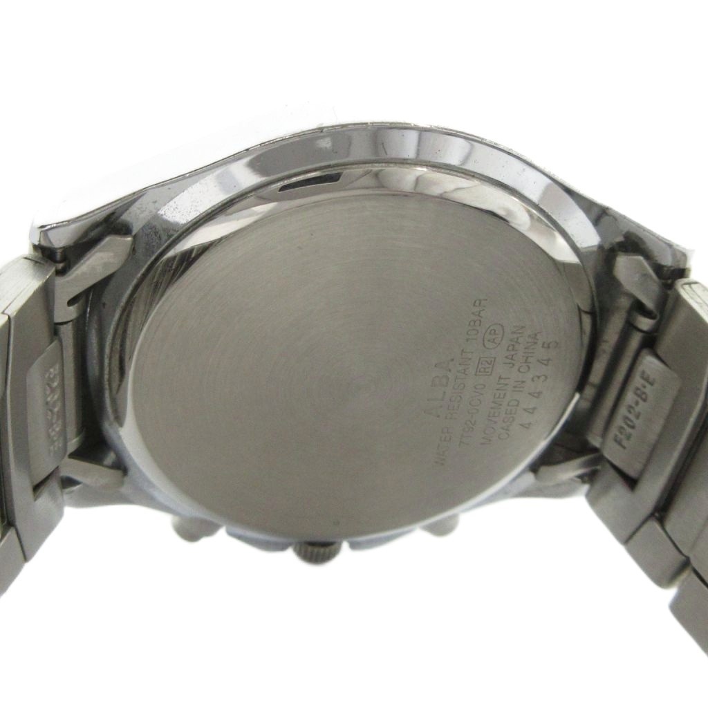 Seiko Alba 7T92-0CV0 Quartz Chronograph Men’s Watch 35mm Stainless Steel Black