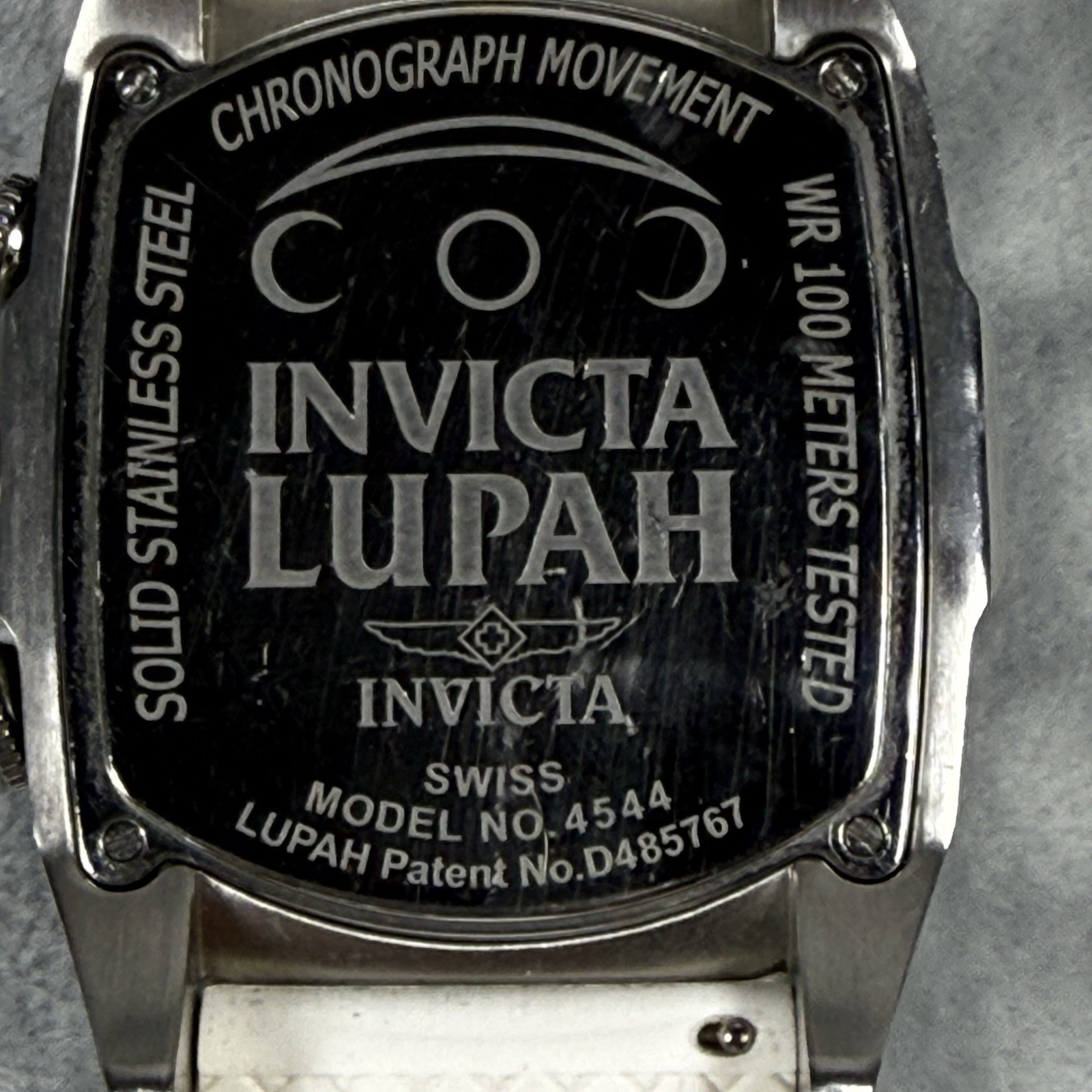 Invicta Lupah 4544 Men’s Chronograph Swiss Quartz Blue Dial White Strap Watch