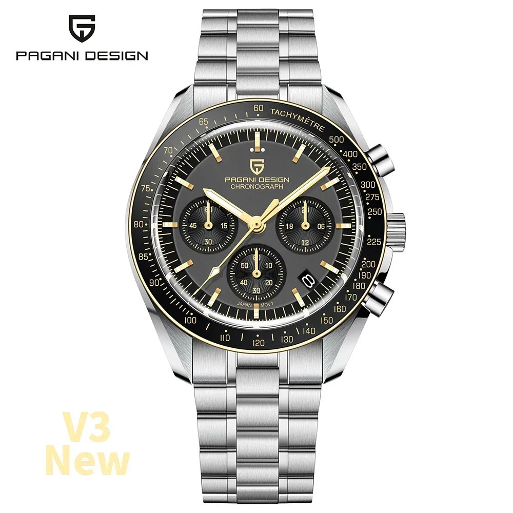 Men’s Chronograph Watch Quartz Auto Date Sapphire Crystal Luxury Sport