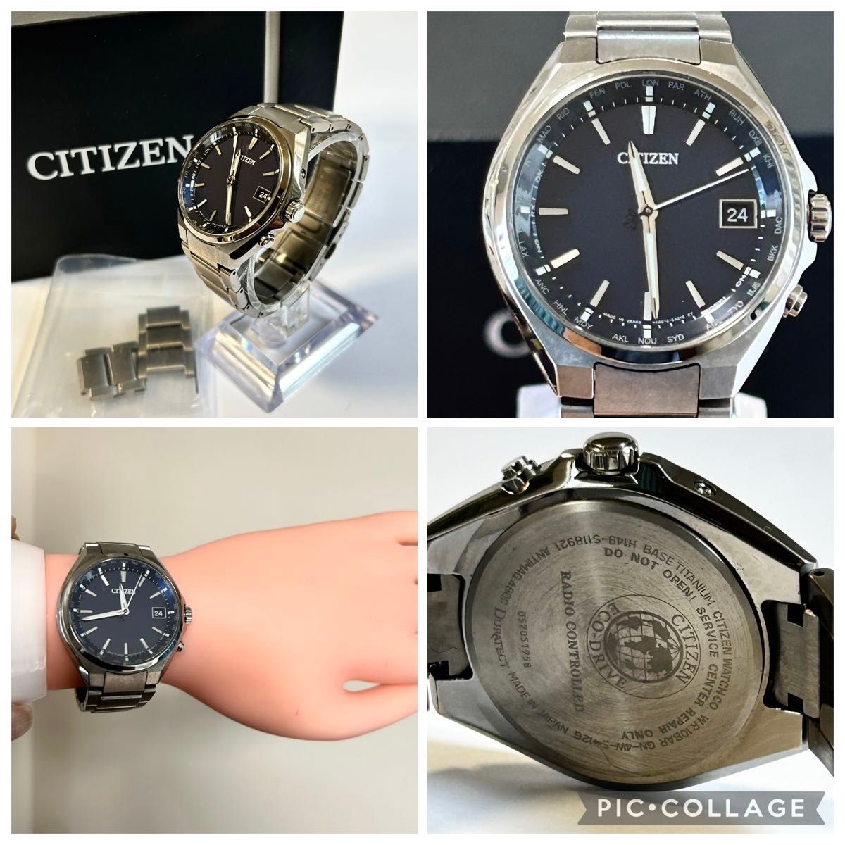 Citizen Attesa CB1120-50L Eco-Drive Radio Blue Dial Titanium Watch Japan