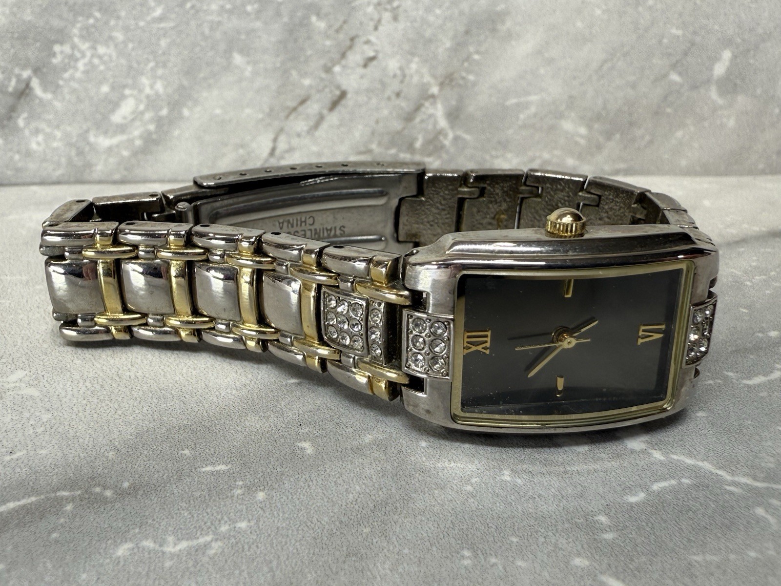 ALLUDE 10k Gold plated Silver Tone with Rhinestones Watch