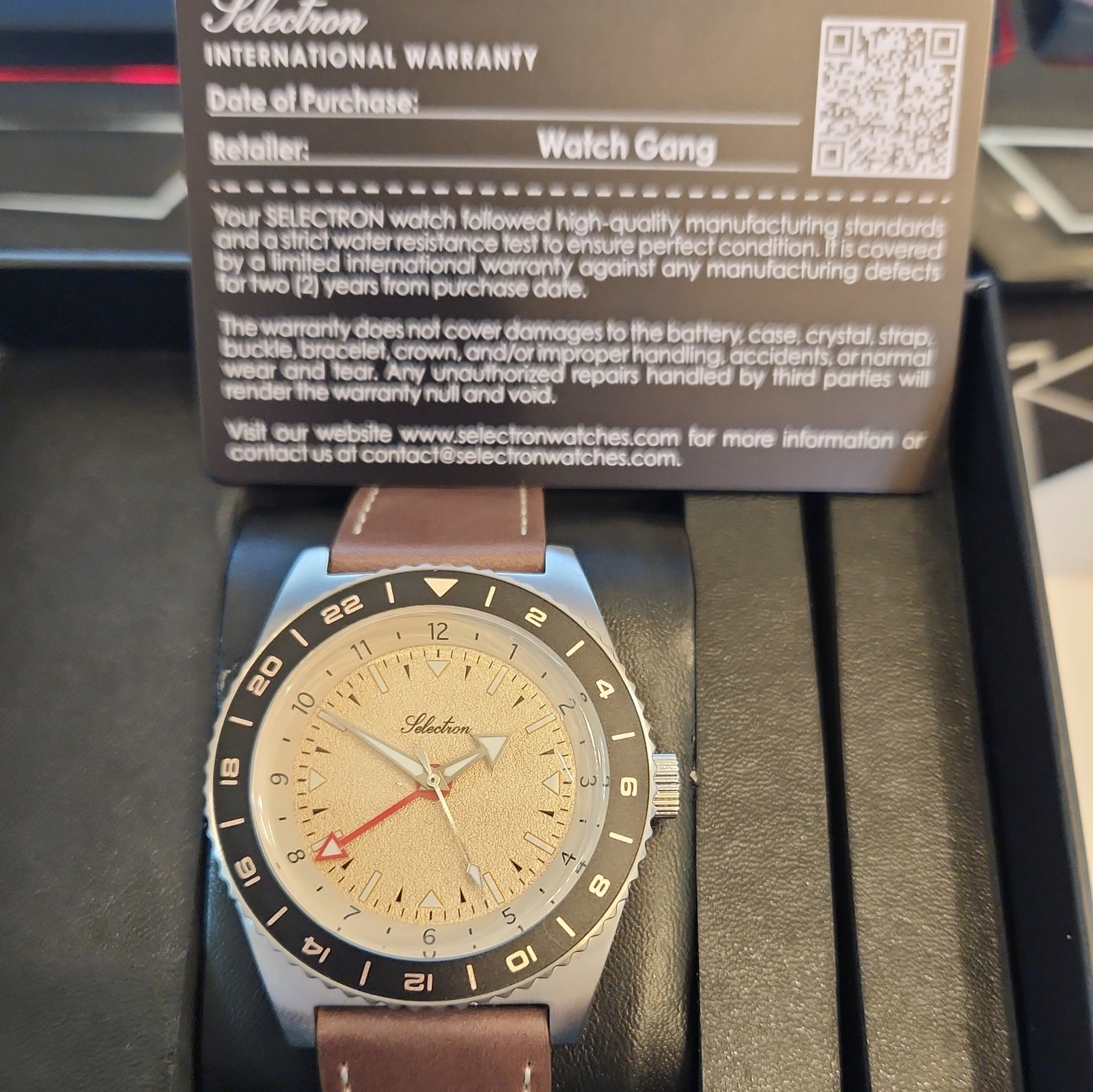 Men’s Selectron SGMT-10 Champaign Tone Quartz Watch New In Box MSRP $375