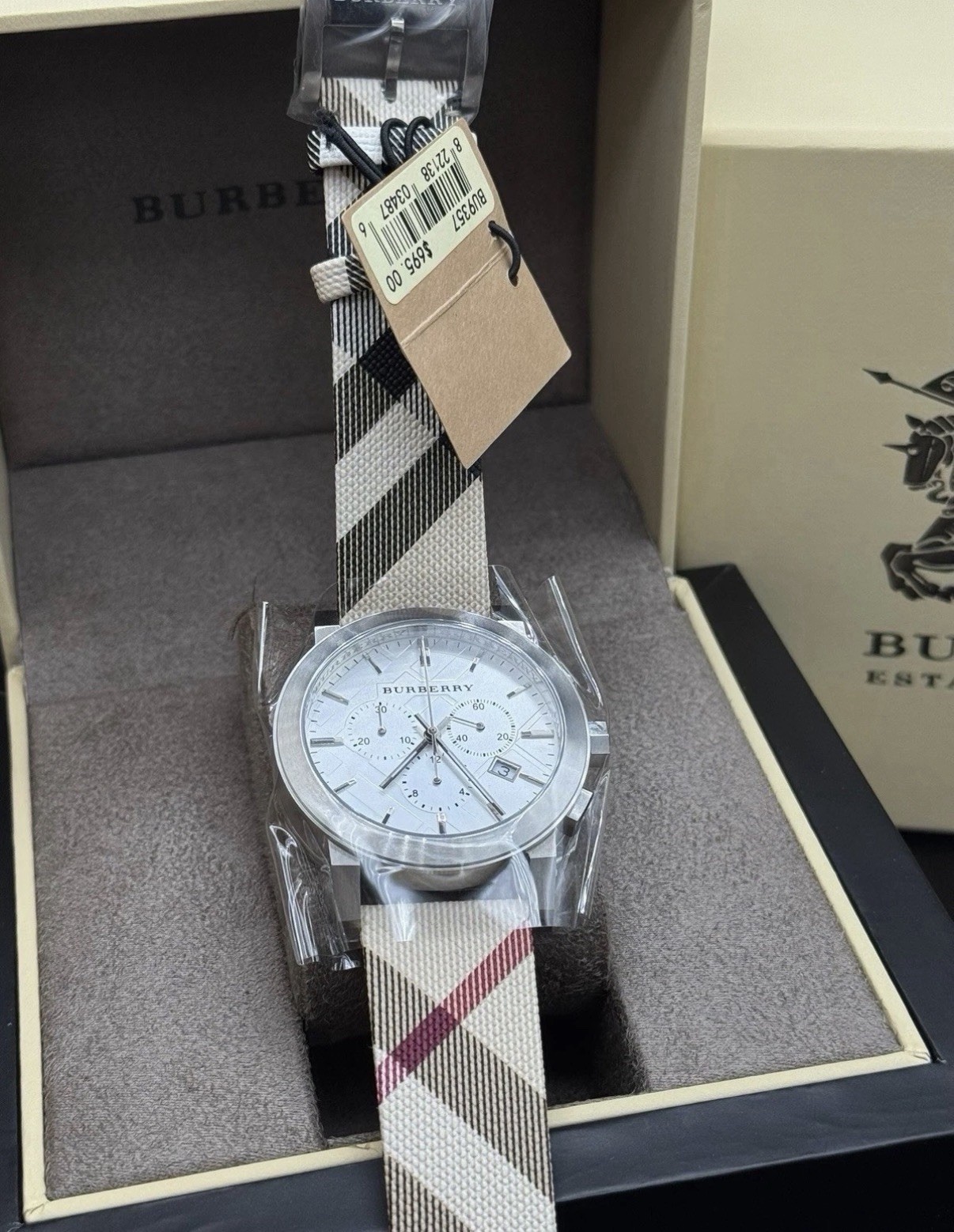 BURBERRY The City BU9357 Classic Chronograph 42mm Canvas Unisex Wrist Unisex