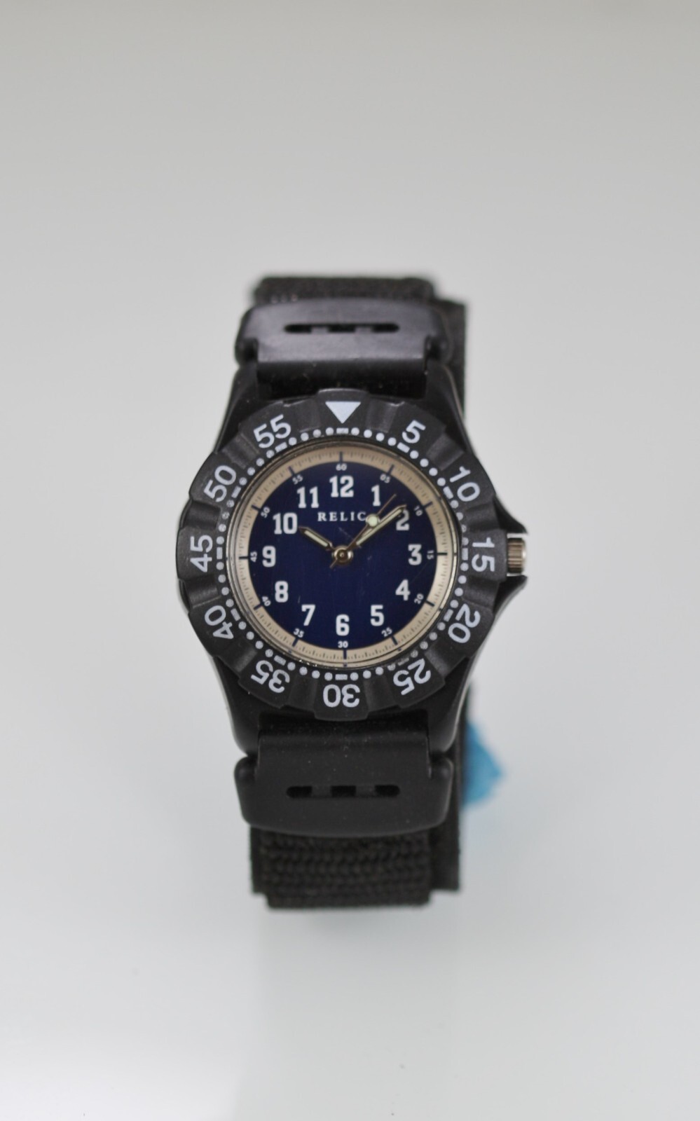 Relic Women Youth Watch Black Plastic Stainless Nylon WR Battery Blue Quartz
