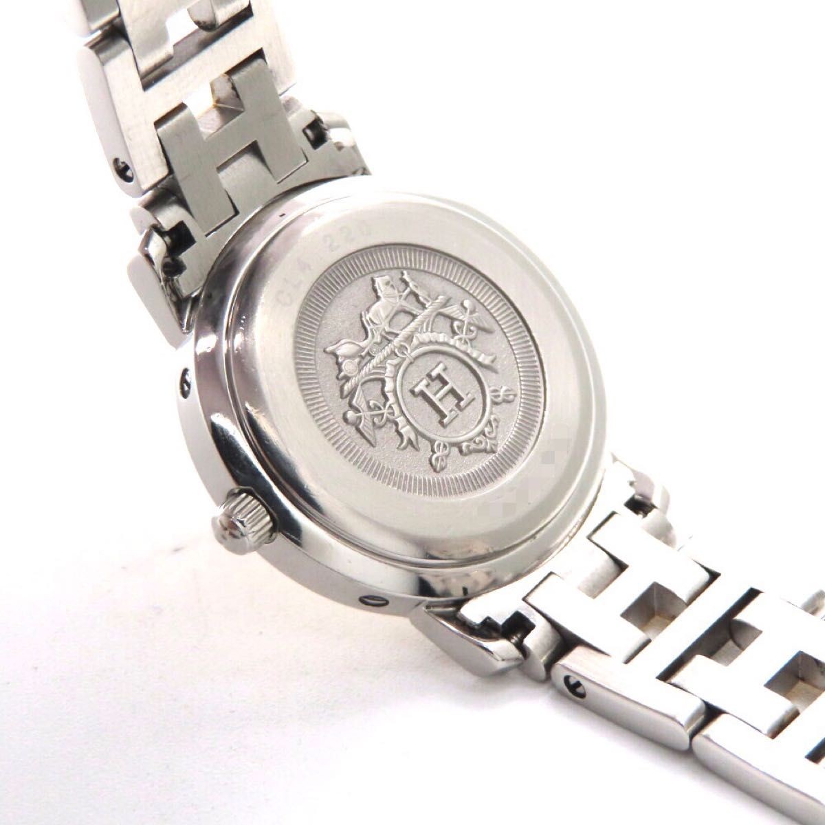 [B1P] HERMES Clipper CL4.220 Ivory Dial Ladies Combo Watch [v7y]