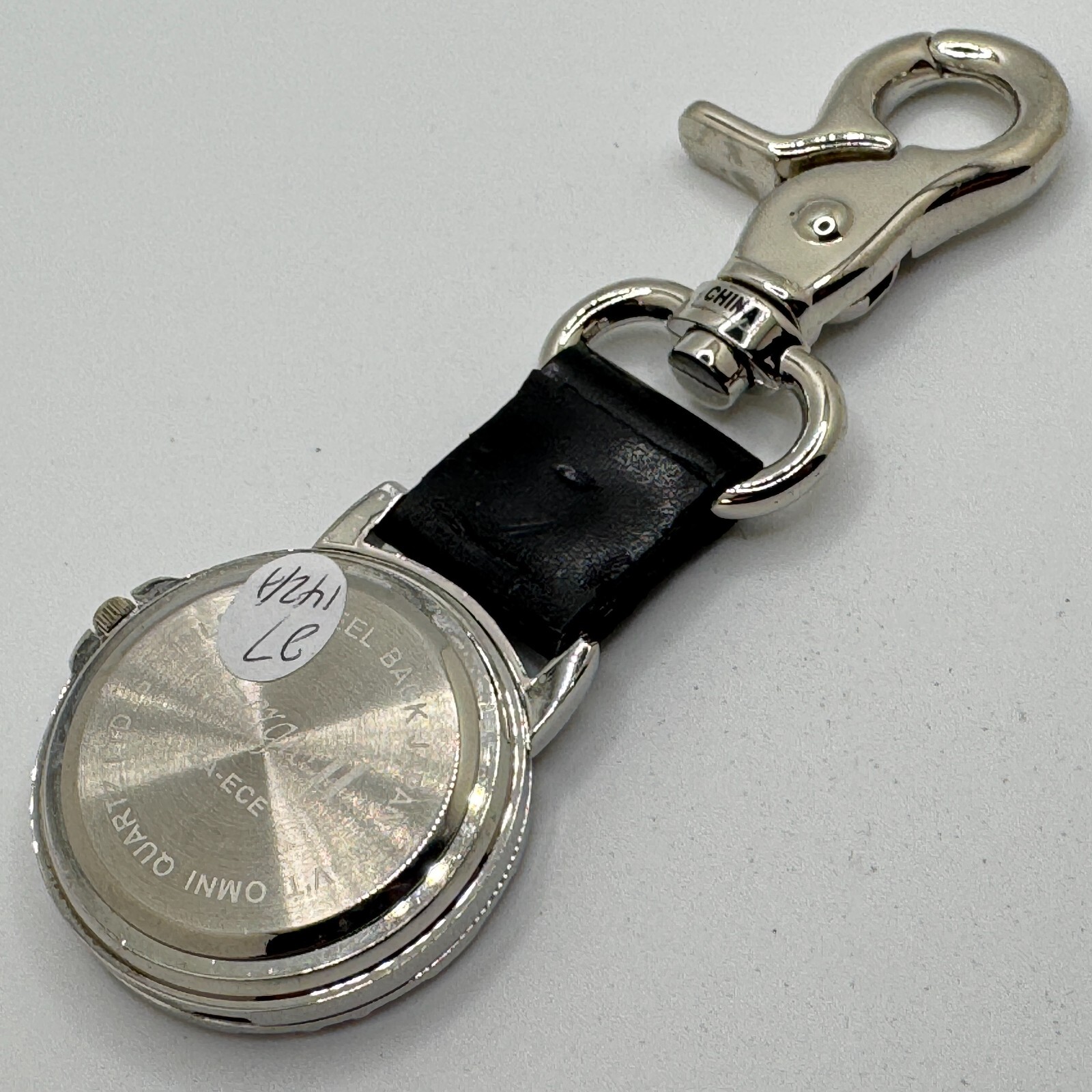 Sergio II Quartz Pocket Watch Men Silver Blue Rotating Bezel Snap-on New Battery