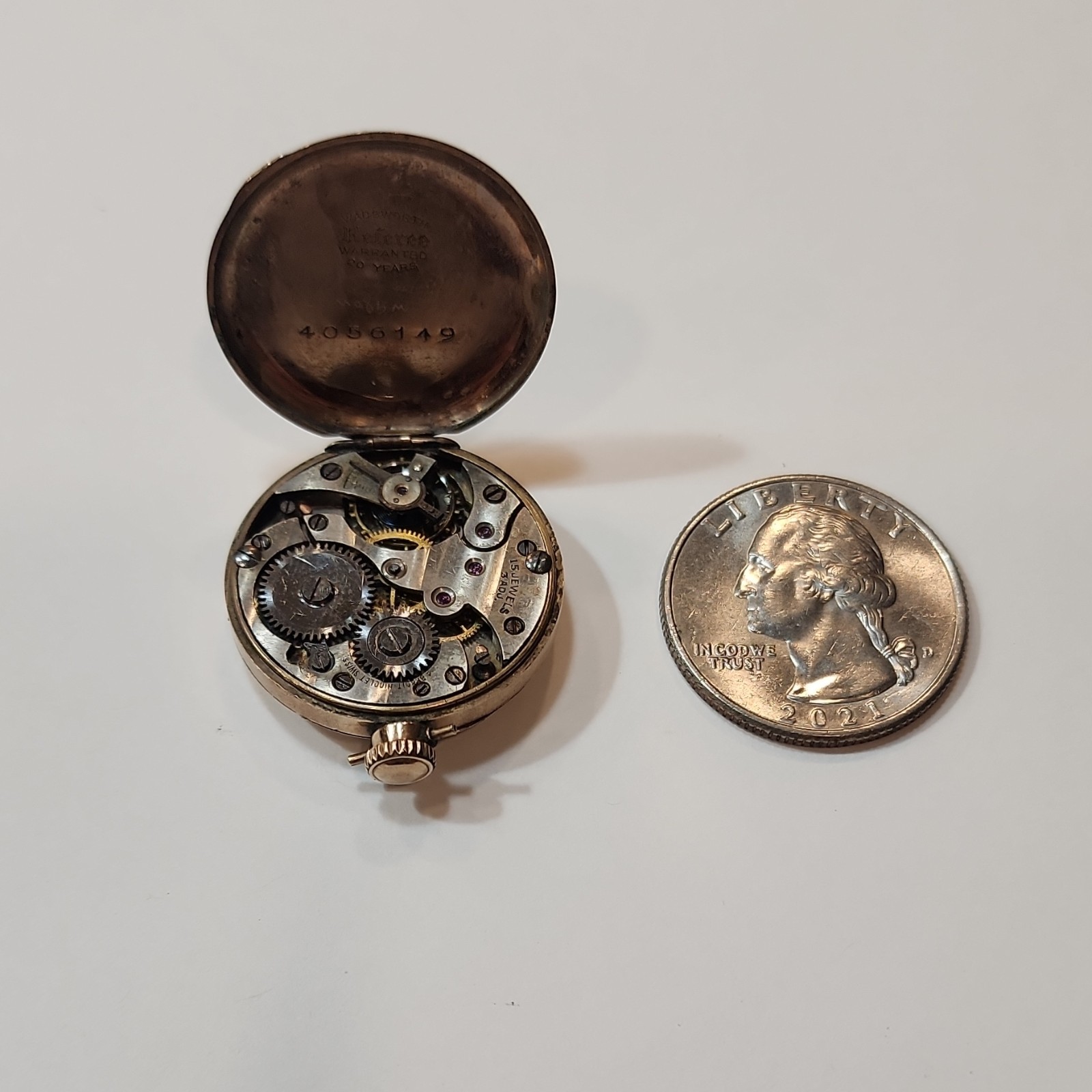 Antique Wadsworth Referee Pocket Watch 15 Jewels 3 Adj Swiss 20 Year Gold Filled