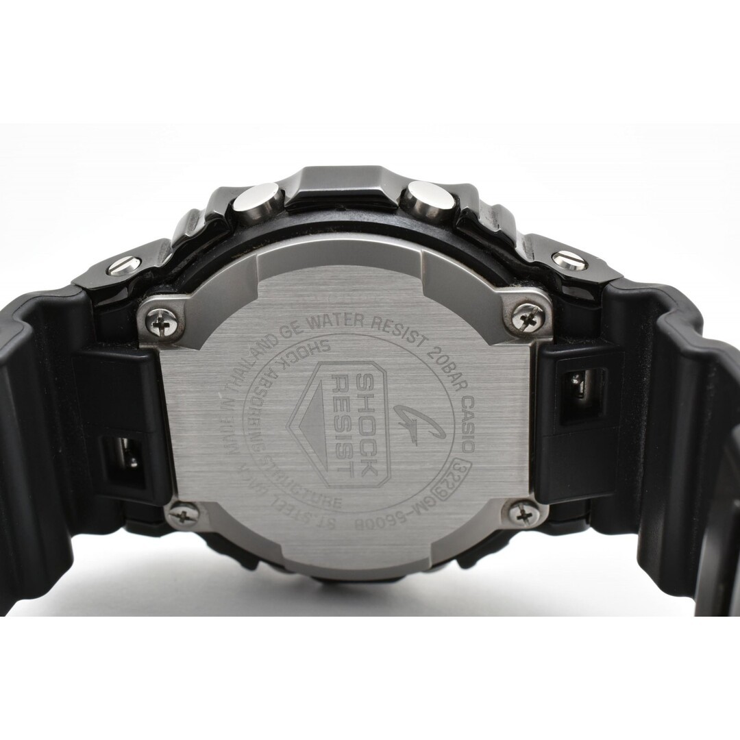 CASIO G SHOCK GM 5600B Quartz Digital Wristwatch Black Dial Stainless Steel Beze