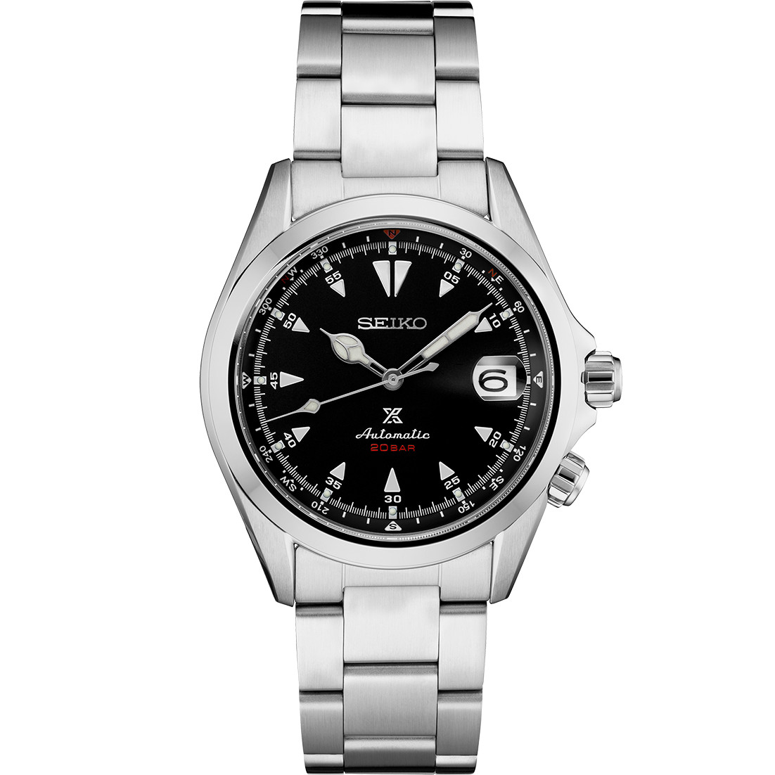 Seiko Prospex Alpinist Black Dial Stainless Steel Bracelet Men’s Watch SPB117