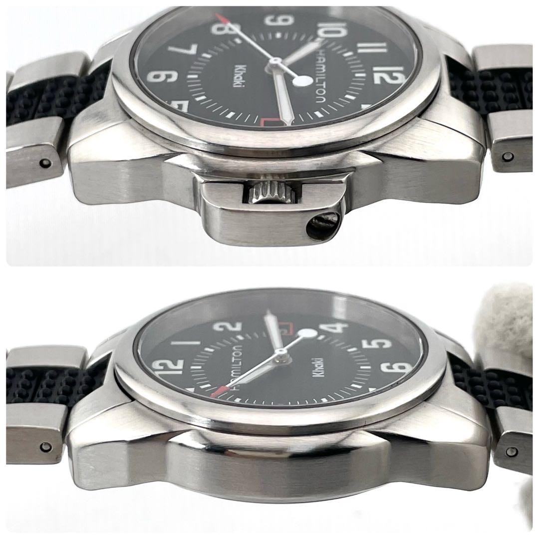 HAMILTON Wristwatch Khaki Stainless Steel Quartz Black Authentic From Japan