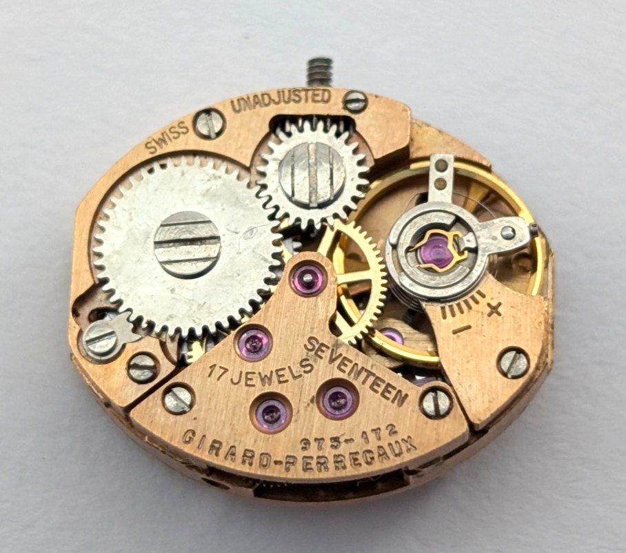 Vintage GIRARD PERREGAUX 975-172 17j Cocktail Watch Movement 13mm PARTS REPAIR