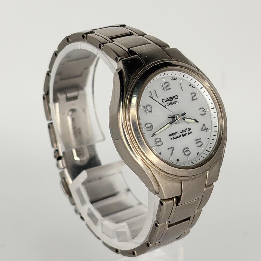 Casio Lineage Solar Quartz White Dial Women Wristwatch